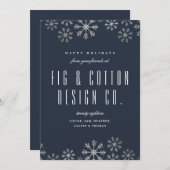 スキャストスノーフレーク企業のホリデーカード 招待状 (正面/裏面)