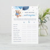 スキャッタリーゲームベビーシャワーテディベアーカード 招待状 (スタンド正面)