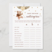 スキャッタリーゲームベビーシャワーテディベアーカード 招待状 (正面)