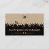 スキャナブルなカーキとブラックの造園サービス 名刺 (裏面)