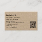 スキャナブルなカーキとブラックの造園サービス 名刺 (正面)