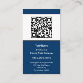 スキャナブルブラック、ブルー&ホワイトポートレート 名刺 (正面)