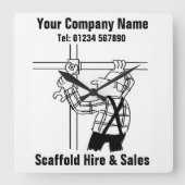 スキャフォールドの採用と販売 スクエア壁時計 (正面)