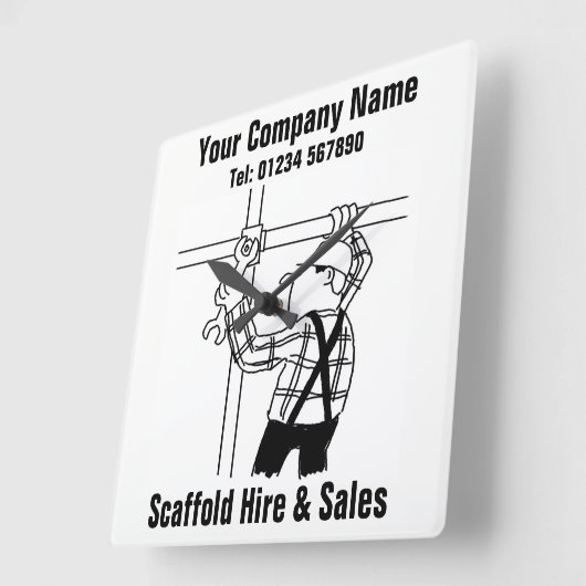 スキャフォールドの採用と販売 スクエア壁時計 (傾斜)