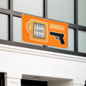 スキャマーのマグショット 横断幕 (ビルの外側)