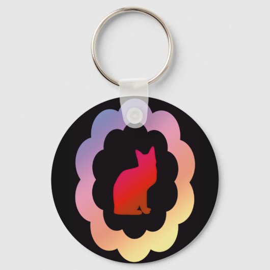 スキャロップ子猫- キーホルダー (正面)