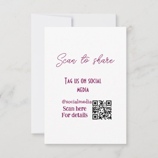 スキャンから共有ラベル私たちソーシャルメディアQRコードsimpl サンキューカード (正面)