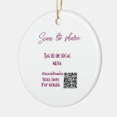 スキャンから共有ラベル私たちソーシャルメディアQRコードsimpl セラミックオーナメント (左)