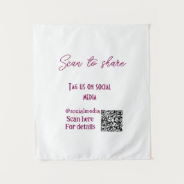 スキャンから共有ラベル私たちソーシャルメディアQRコードsimpl タペストリー