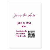 スキャンから共有ラベル私たちソーシャルメディアQRコードsimpl テーブルナンバー (裏面)