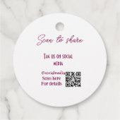 スキャンから共有ラベル私たちソーシャルメディアQRコードsimpl フェイバータグ (裏面)