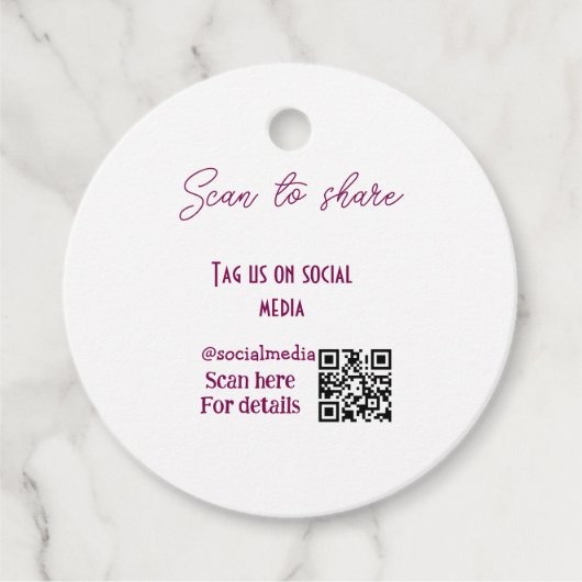 スキャンから共有ラベル私たちソーシャルメディアQRコードsimpl フェイバータグ (正面)
