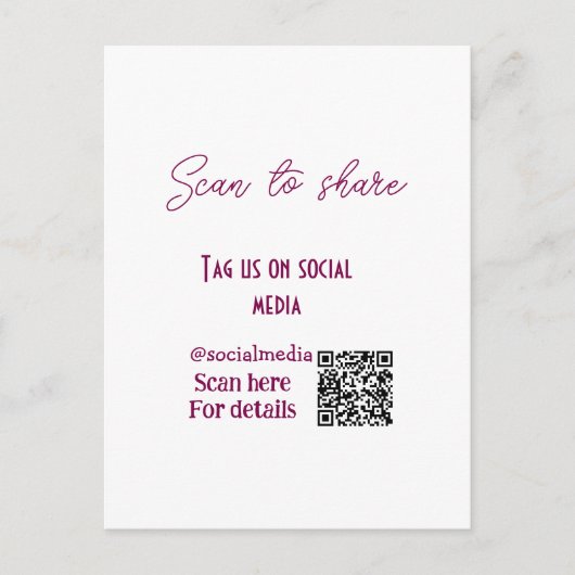 スキャンから共有ラベル私たちソーシャルメディアQRコードsimpl ポストカード (正面)