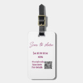 スキャンから共有ラベル私たちソーシャルメディアQRコードsimpl ラゲッジタグ (正面縦)