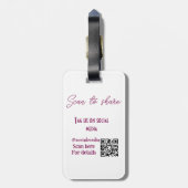 スキャンから共有ラベル私たちソーシャルメディアQRコードsimpl ラゲッジタグ (裏面縦)