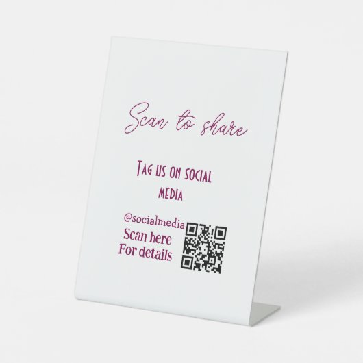 スキャンから共有ラベル私たちソーシャルメディアQRコードsimpl 台座サイン (正面)
