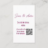スキャンから共有ラベル私たちソーシャルメディアQRコードsimpl 名刺 (裏面)