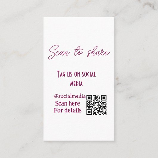 スキャンから共有ラベル私たちソーシャルメディアQRコードsimpl 名刺 (正面)