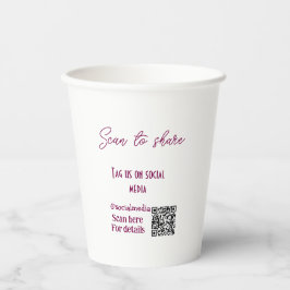 スキャンから共有ラベル私たちソーシャルメディアQRコードsimpl 紙コップ