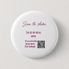 スキャンから共有ラベル私たちソーシャルメディアQRコードsimpl 缶バッジ