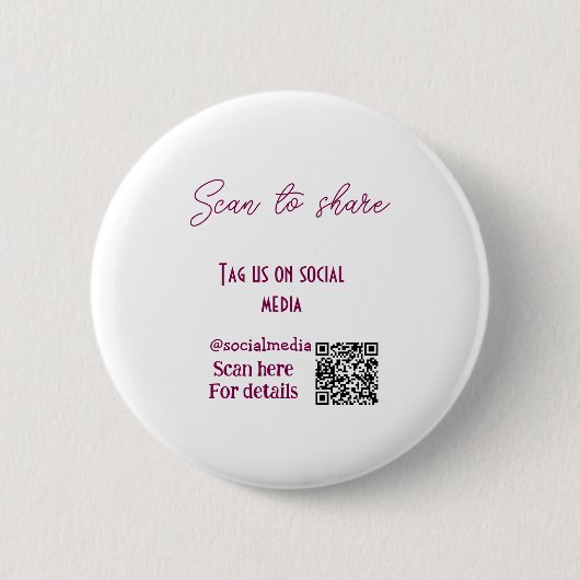 スキャンから共有ラベル私たちソーシャルメディアQRコードsimpl 缶バッジ (正面)