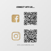 スキャンしてね ビジネスウェブサイト ソーシャルメディア QRコード ウィンドウサイン (シート)