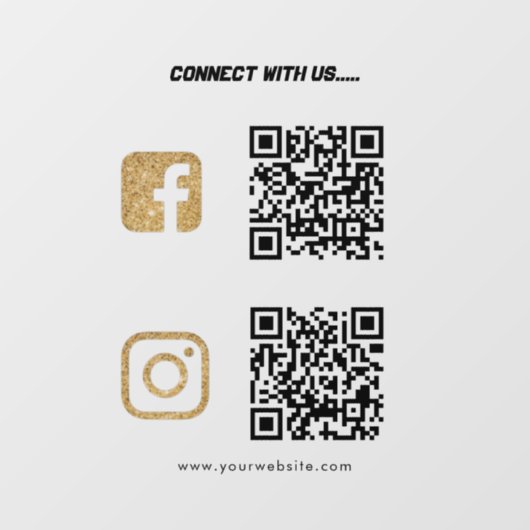 スキャンしてね ビジネスウェブサイト ソーシャルメディア QRコード ウィンドウサイン (シート)