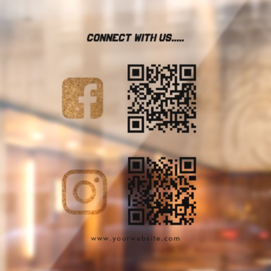 スキャンしてね ビジネスウェブサイト ソーシャルメディア QRコード ウィンドウサイン (シート2)