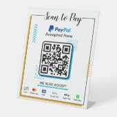 スキャンしてビジネスサインを支払う | Paypal QRコード支払 台座サイン (正面)