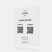 スキャンしてビジネスロゴのソーシャルメディアを支払う アクリルサイン (傾斜)