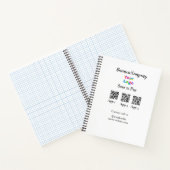 スキャンしてビジネスロゴを支払うQ Rコードソーシャルメディア ノートブック (内部)