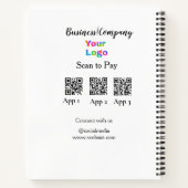 スキャンしてビジネスロゴを支払うQ Rコードソーシャルメディア ノートブック (裏面)