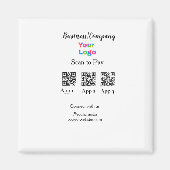 スキャンしてビジネスロゴを支払うQ Rコードソーシャルメディア マグネット (正面)