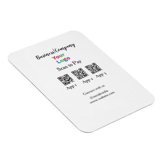 スキャンしてビジネスロゴを支払うQ Rコードソーシャルメディア マグネット (右側)