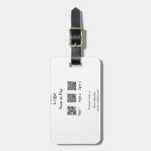 スキャンしてビジネスロゴを支払うQ Rコードソーシャルメディア ラゲッジタグ (正面縦)