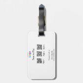 スキャンしてビジネスロゴを支払うQ Rコードソーシャルメディア ラゲッジタグ (裏面縦)