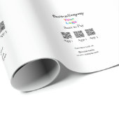 スキャンしてビジネスロゴを支払うQ Rコードソーシャルメディア ラッピングペーパー (ロールコーナー)