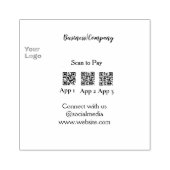 スキャンしてビジネスロゴを支払うQ Rコードソーシャルメディア ラバースタンプ (インプリント)