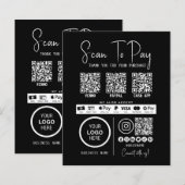 スキャンしてビジネスQrコード支払ブラックをモダン支払う (正面/裏面)