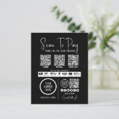 スキャンしてビジネスQrコード支払ブラックをモダン支払う (スタンド正面)