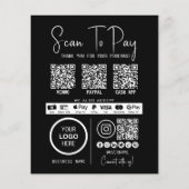 スキャンしてビジネスQrコード支払ブラックをモダン支払う (裏面)