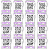 スキャンしてホストパーティー紫QRコード小規模企業 シール (正面)