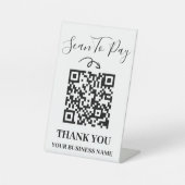 スキャンしてミニマリストの白黒QRコードを支払う 台座サイン (正面)