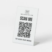 スキャンしてメニュカスタムーのロゴQRコードカスタムの色を表示 台座サイン (正面)