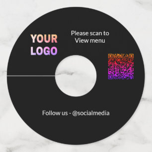 スキャンしてメニューを表示レストランホテルQRロゴの追加文字 ワイングラスタグ