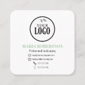 スキャンして接続 | QRコード会社ロゴパーム葉 スクエア名刺 (正面)