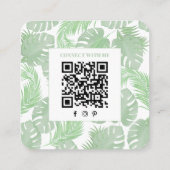 スキャンして接続 | QRコード会社ロゴパーム葉 スクエア名刺 (裏面)