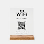 スキャンして接続 | QRコード WiFiログイン アクリルサイン (正面)