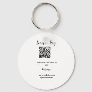 スキャンして支払いスキャンQRコード追加Webサイト電子メール詳細 キーホルダー