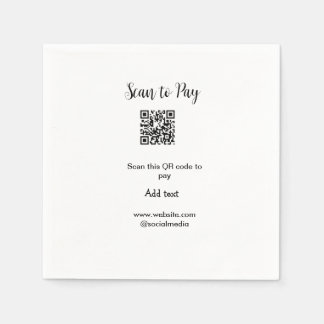スキャンして支払いスキャンQRコード追加Webサイト電子メール詳細 スタンダードカクテルナプキン